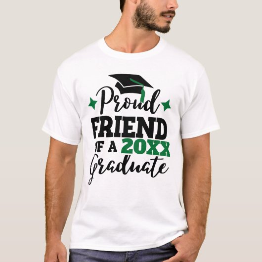 T-shirt Fier ami d'un 2022 diplômé noir vert goût (Devant)