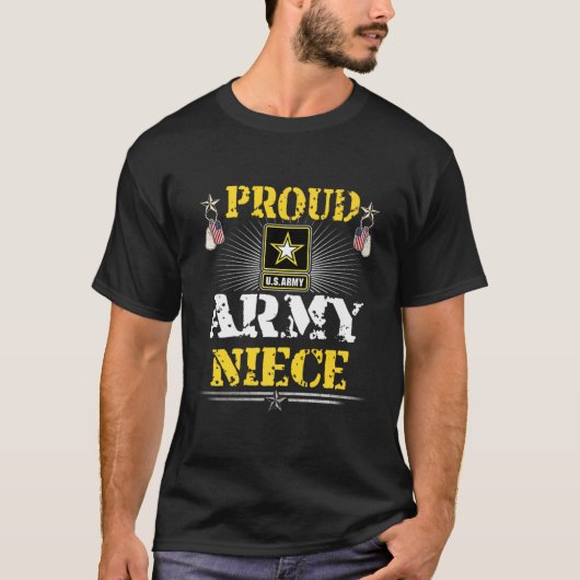 T-shirt Fier Armée Niece Chemise Militaire Famille Vétérin (Devant)