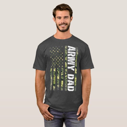 T-shirt Fier Army Papa États-Unis États-Unis Drapeau cadea (Devant entier)