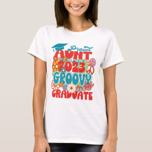 T-shirt Fier AUNT d'une classe de 2023 Graduate Retro Groo
