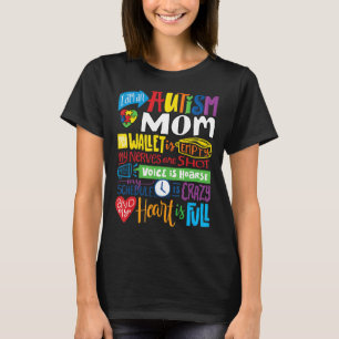 T-shirt Fier Autisme Mère Citation Je suis un Autisme Mur