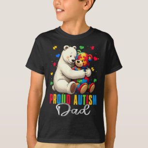 T-shirt Fier Autisme Papa Ours Sensibilisation sur l'autis