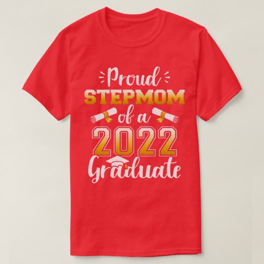 T-shirt Fier beau-mère d'une classe de 2022 senior g (Design devant)