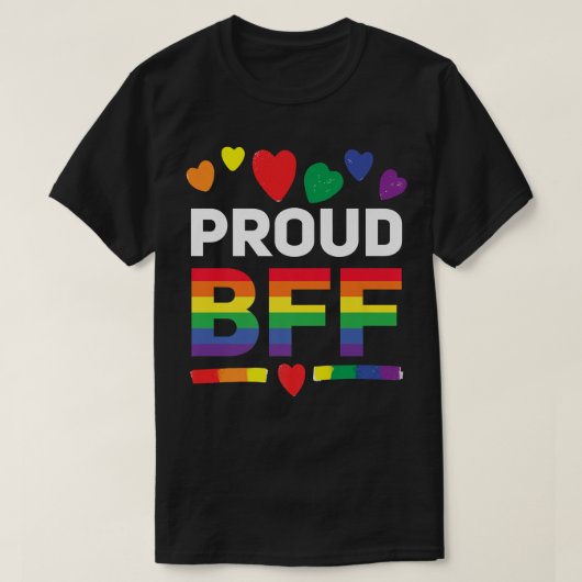 T-shirt Fier BFF Lesbian meilleur ami (Design devant)