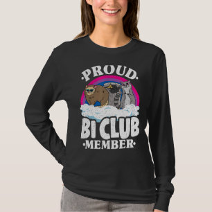 T-shirt Fier Bi Club Membre Opossum Raccoon Bisexual Drape