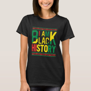 T-shirt Fier Black African American Melanin I am Black Hi