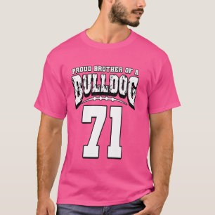 T-shirt Fier Bulldog Football Frère Du Joueur 71
