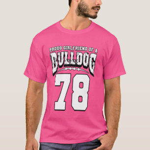T-shirt Fier Bulldog Football Girlfriend Du Joueur 78