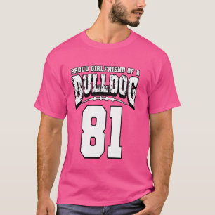T-shirt Fier Bulldog Football Girlfriend Du Joueur 81