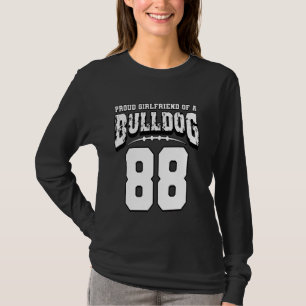 T-shirt Fier Bulldog Football Girlfriend Du Joueur 88