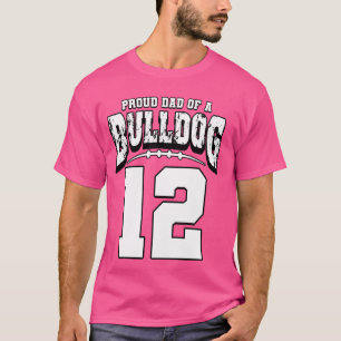 T-shirt Fier Bulldog Football Papa Du Joueur 12