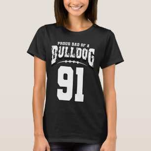 T-shirt Fier Bulldog Football Papa Du Joueur 91
