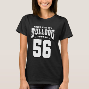 T-shirt Fier Bulldog Football Tante Du Joueur 56