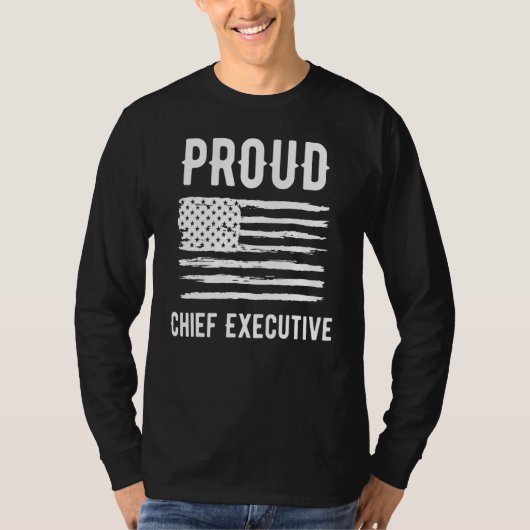T-shirt Fier Chef de la profession Drapeau américain (Devant)