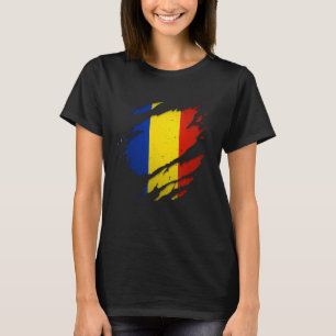 T-shirt Fier Chemises roumaines arrachées Drapeau Roumanie