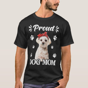 T-shirt Fier chien maltais maman chiot Fête des mères