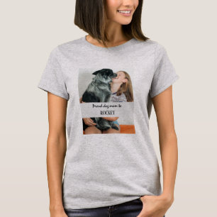 T-shirt Fier chien maman image personnalisée et nom animal