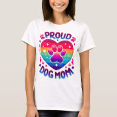 T-shirt Fier Chien Maman Rainbow Coeur Design (Devant)