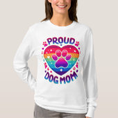 T-shirt Fier Chien Maman Rainbow Coeur Design (Devant)