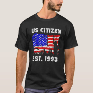 T-shirt Fier Citoyen Américain Est Depuis 1993 Pour New Am