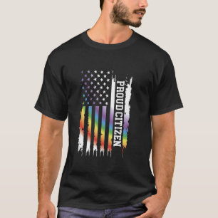 T-shirt Fier citoyen États-Unis en désordre Arc-en-ciel w