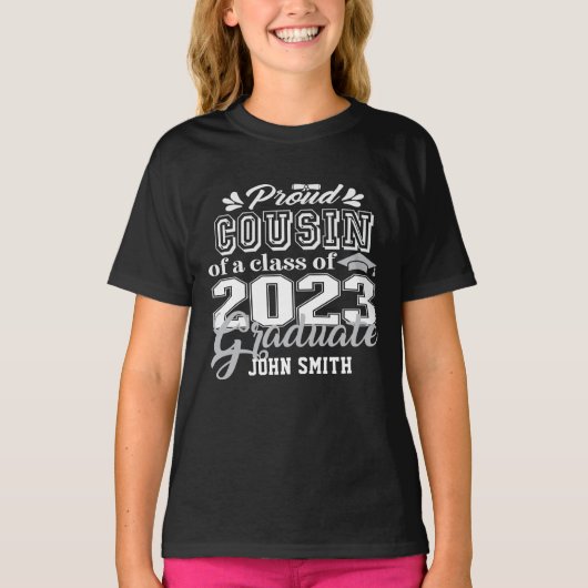 T-shirt Fier COUSIN d'une classe de 2023 Graduate Moderne (Devant)