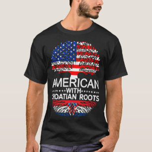 T-shirt Fier Croate Drapeau Américain Croatie USA