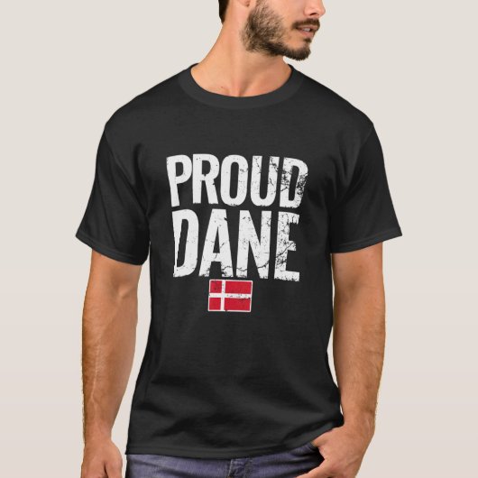 T-shirt Fier Danois Danemark Heartbeat Fier Drapeau Danois (Devant)