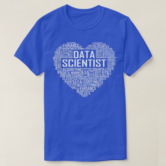 T-shirt Fier Data Scientist Heart Data Science Gradu (Design devant)