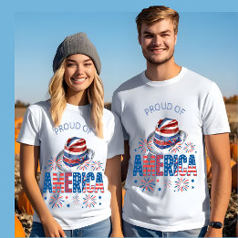 T-shirt Fier De L'Amérique Casquette Stars Stripes et Fire