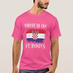 T-shirt Fier de mes racines croates Drapeau croate Croatie