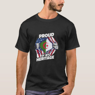 T-shirt Fier de mon héritage - Algérien américain patrioti