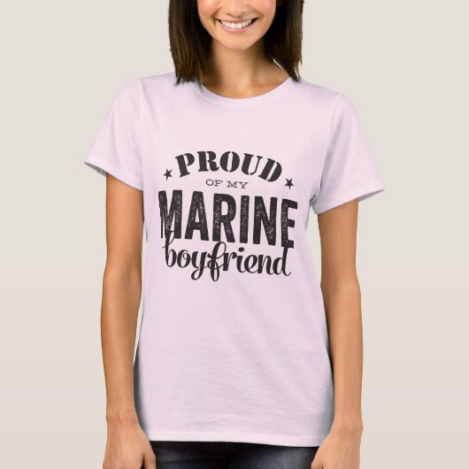 T-shirt Fier de mon petit ami MARINE (Devant)