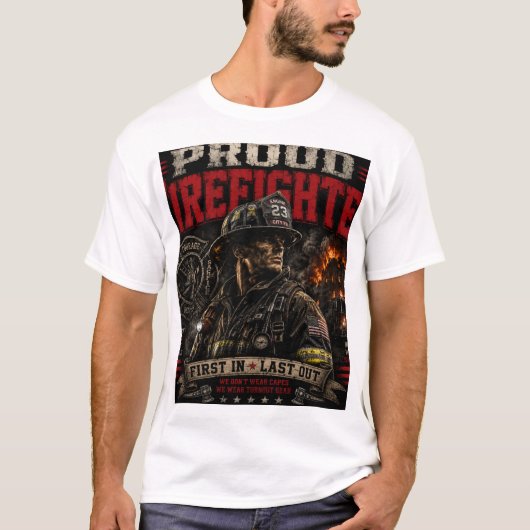 T-shirt Fier de Pompiers – Cadeau pour Pompiers (Devant)