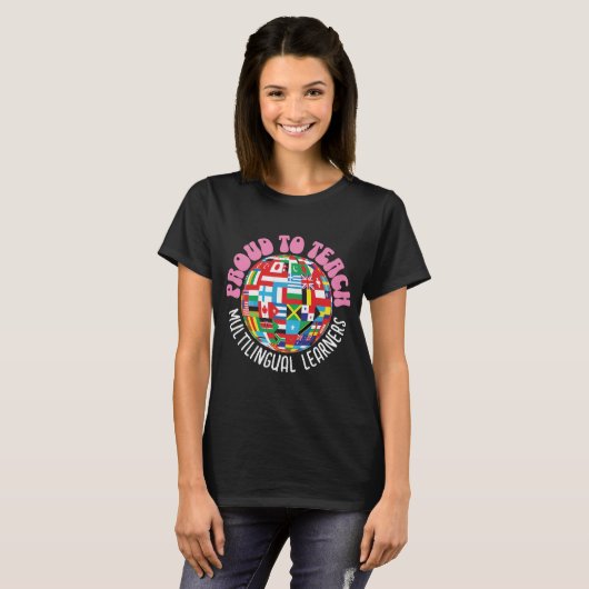 T-SHIRT FIER D'ENSEIGNER LES APPRENANTS MULTILINGUES ESL E (Devant entier)
