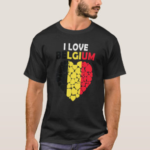 T-shirt Fier D'Être Belge J'Aime Belgique Drapeau Belgique