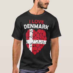 T-shirt Fier D'Être Danois J'Aime Danemark Drapeau Danemar