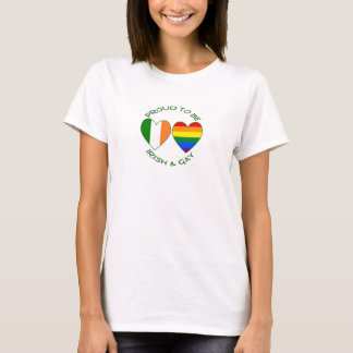 T-shirt Fier d'être Irlandais et Gay Heart Flags