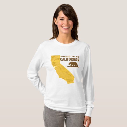 T-shirt Fier d'être LT de LongSleeve de Californien (Devant entier)