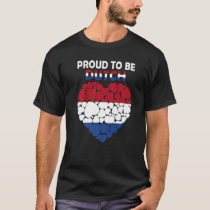 T-shirt Fier D'Être Néerlandais J'Aime Pays-Bas Drapeau Né