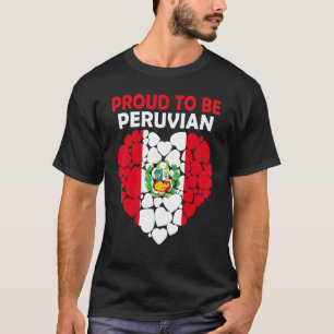 T-shirt Fier d'être Péruvien J'aime Drapeau Pérou