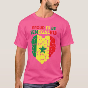 T-shirt Fier D'Être Sénégalais J'Aime Le Sénégal Drapeau S