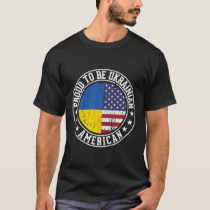 T-shirt Fier d'être Ukrainien Couleurs du drapeau américai