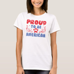 T-shirt Fier d'être un Américain - Typographie patriotique