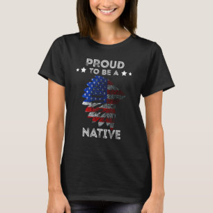 T-shirt Fier D'Être Un Autochtone Usa Feather Headdress Na
