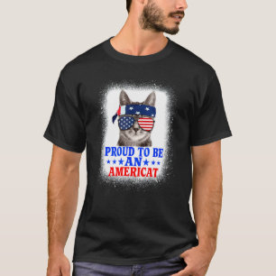 T-shirt Fier d'être un chat patriotique américain du 4 jui