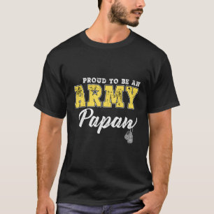 T-shirt Fier D'Être Une Armée Papaw Us Drapeau Chien Tags 