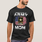 T-shirt Fier D'Être Une Mère De L'Armée Avec Drapeau Améri (Devant)