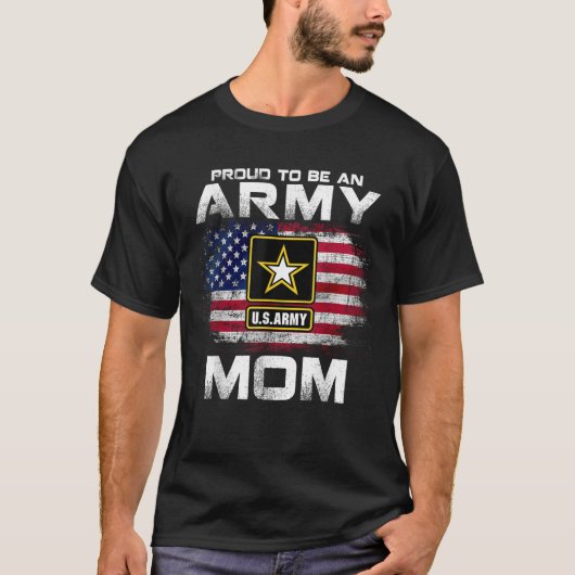 T-shirt Fier D'Être Une Mère De L'Armée Avec Drapeau Améri (Devant)