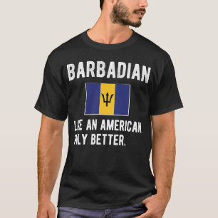 T-shirt Fier Drapeau Barbadien Barbade Né Racines Barbadie